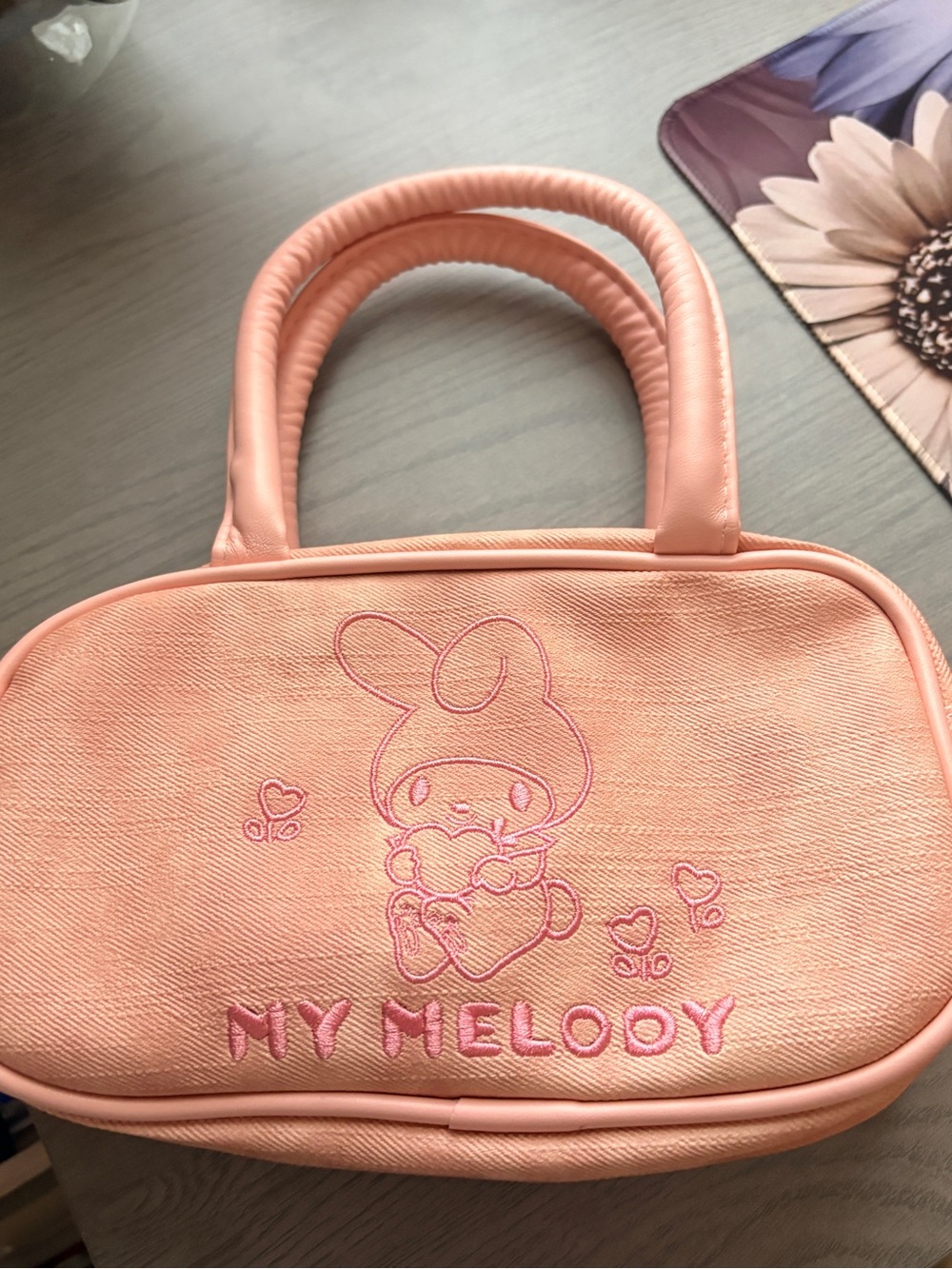 My Melody Pink Mini Tote Bag With adjustable crossbody strap